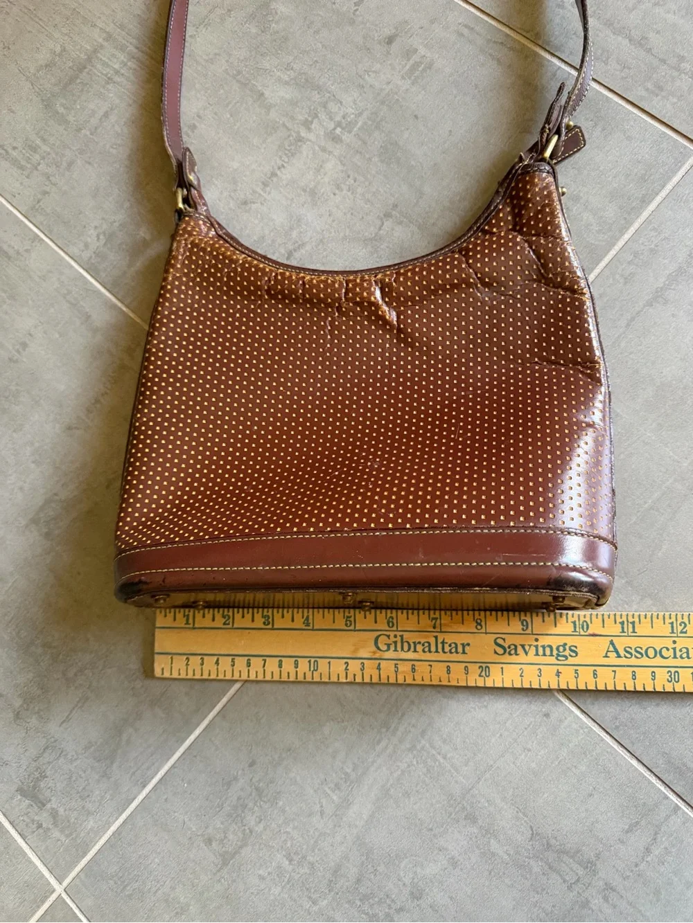 Vintage Dooney & Bourke Perforated Leather Cabrio Shoulder Bag